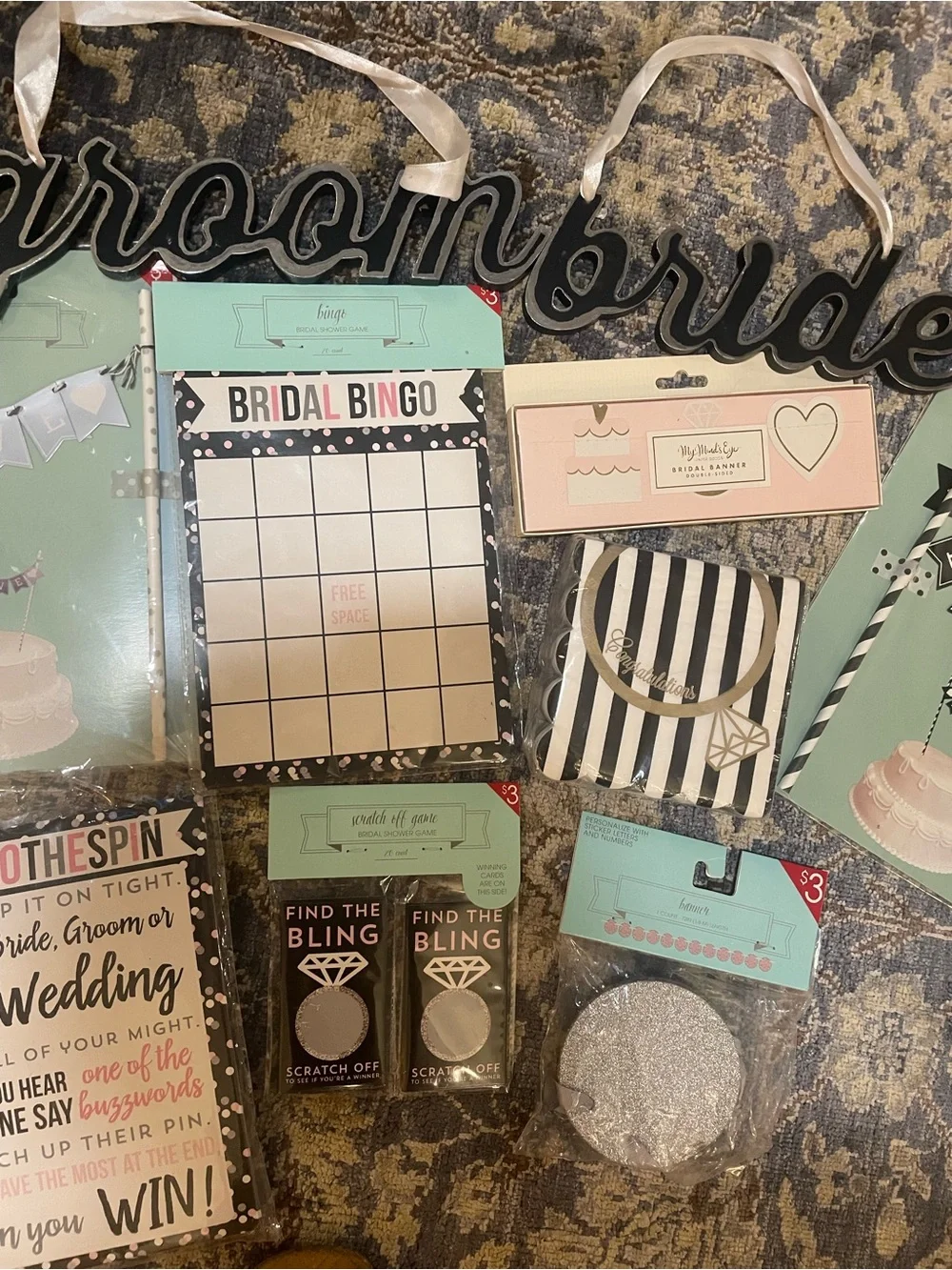 Bridal Party Favor Bundle - Black, White, Silver
